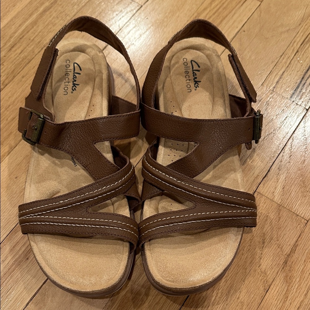 Clarks Brown Leather Women’s Sandals size 10